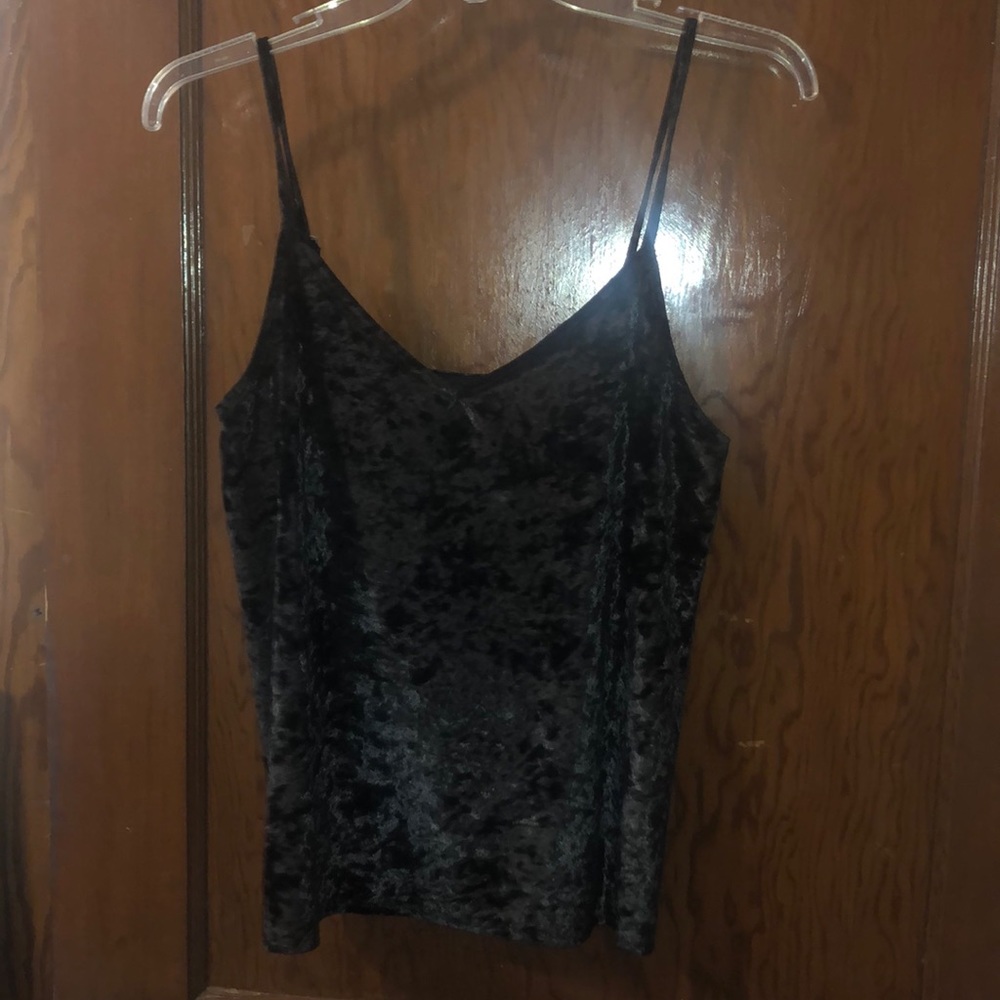 Black velvet tank top